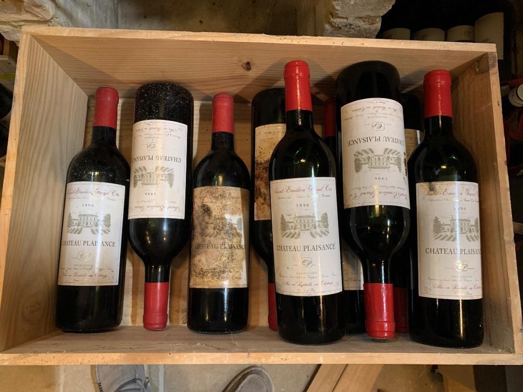 Chateau plaisance 1996 9 flessen 75cl, Verzamelen, Frankrijk, Ophalen of Verzenden, Zo goed als nieuw, Rode wijn