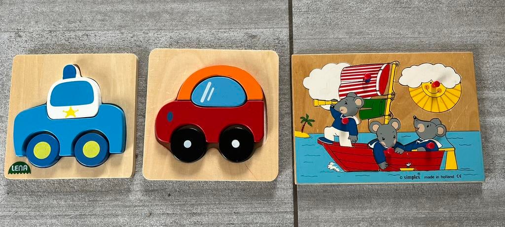 Houten kinderpuzzels, Kinderen en Baby's, Ophalen of Verzenden, Zo goed als nieuw, Van hout