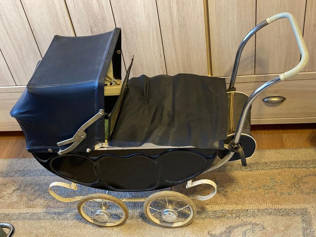 Antieke SOUPLEX poppenwagen met blikken bak, Enlèvement