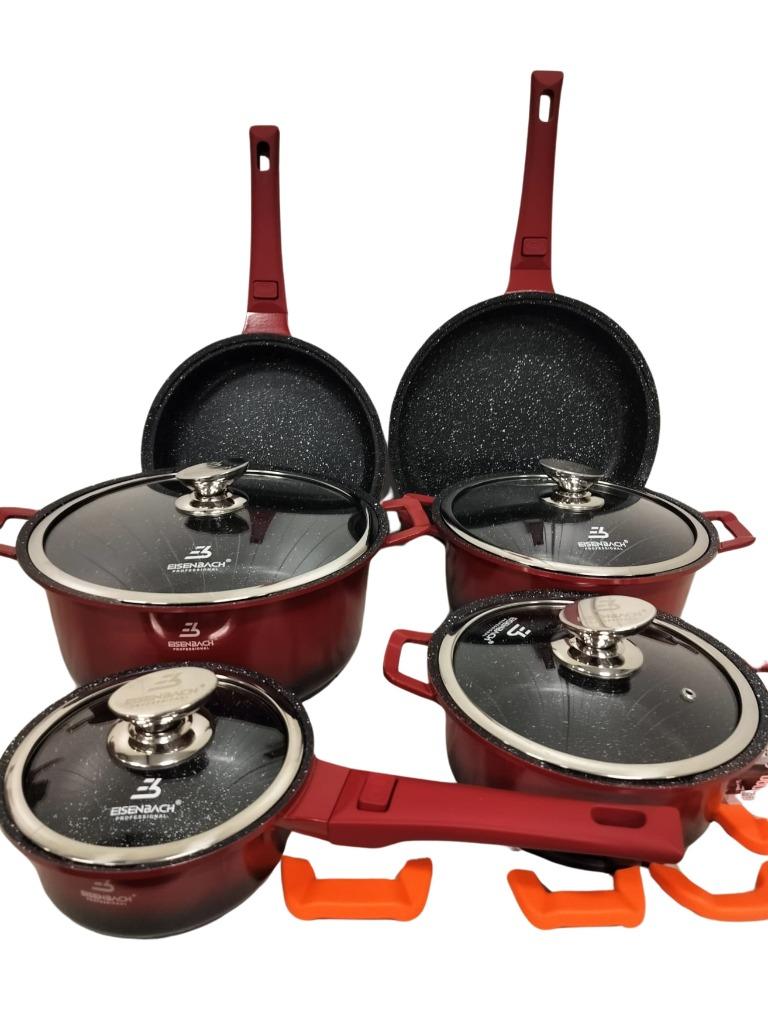Eisenbach luxe pannenset 14 dlg .Inductie . PFOA -PFAS vrij!, Nieuw, Pannenset, Ophalen of Verzenden, Glas