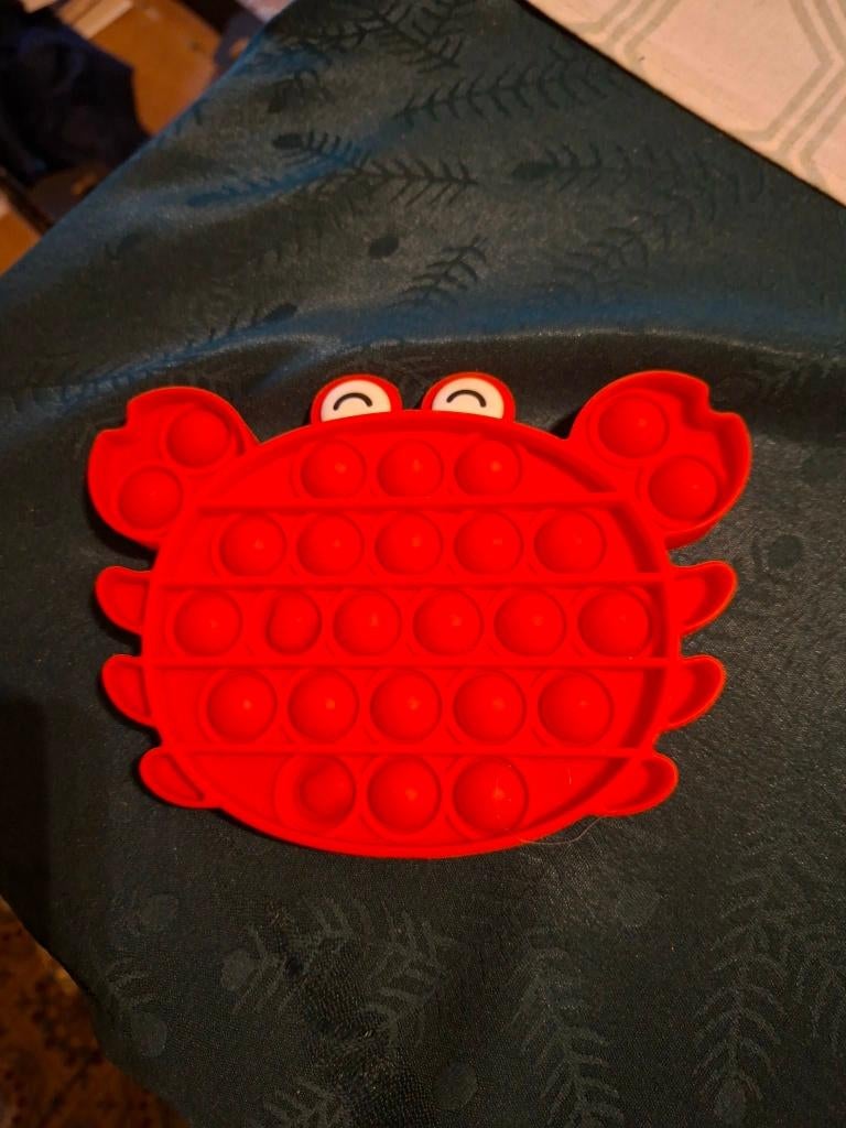 Pop it fitged Toy in de vorm van een krab, Kinderen en Baby's, Ophalen of Verzenden, Zo goed als nieuw, Jongen of Meisje
