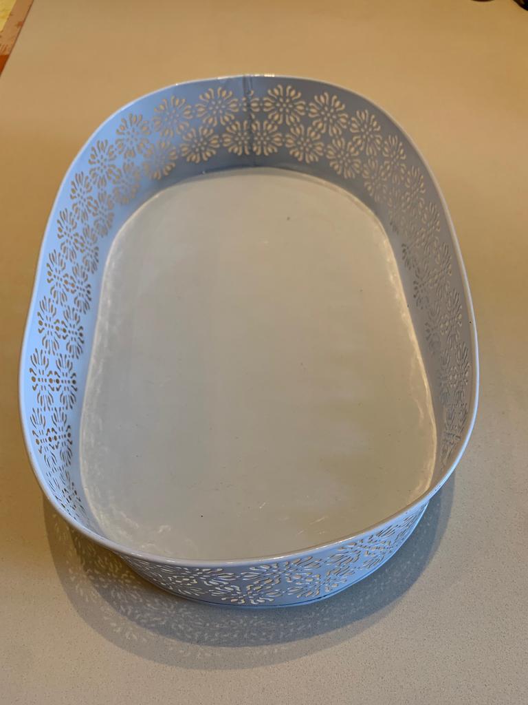 Panier blanc ajouré, Gebruikt, Ovaal, Mand