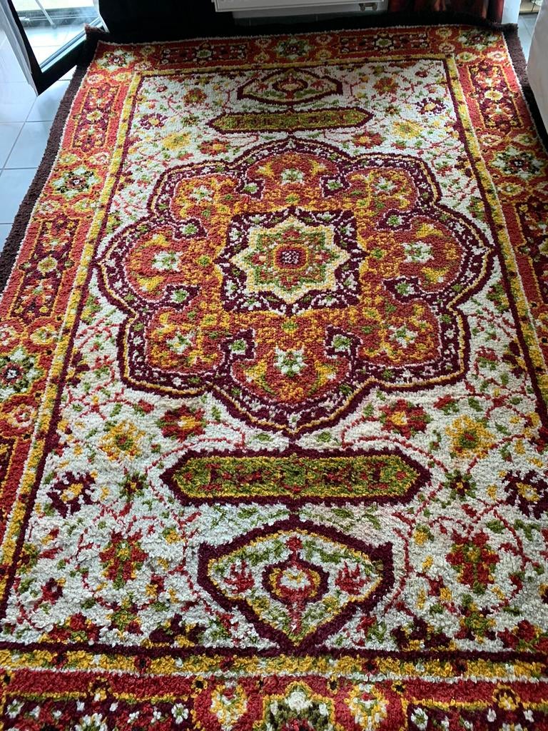Echt wol hand gemaakt zachte tapijt L2m80cm B1m90cm, Ophalen, Gebruikt, 150 tot 200 cm, Vierkant
