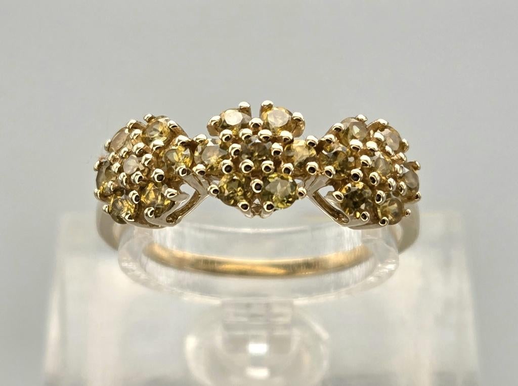 Gouden Vintage ring edelstenen citrien. 2026/62, Bijoux, Sacs & Beauté, Bagues, Comme neuf, Femme, 17 à 18, Jaune, Or, Avec pierre précieuse