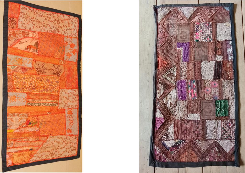 Nappe orientale vintage en textile artisanal 2 pièces, Enlèvement