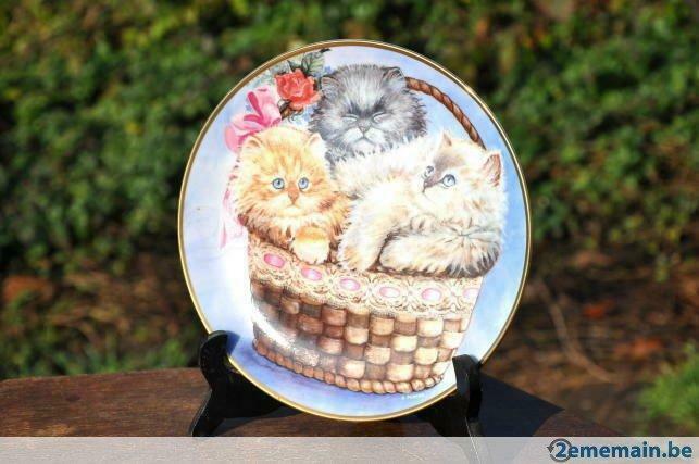 assiette porcelaine chat three little kitten 1991 n°R2554, Antiquités & Art