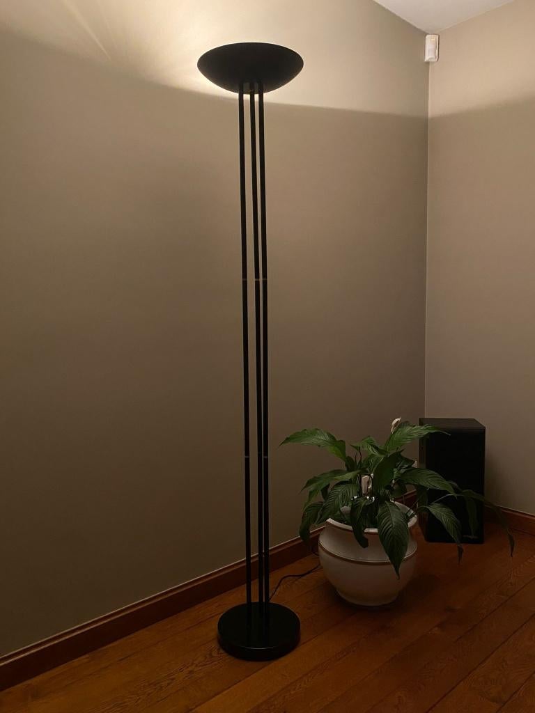 Zwarte vloerlamp, Ophalen, Metaal, 150 tot 200 cm, Vintage - halogeen - led