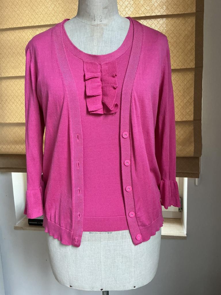 Twinset van Xandres , maat S, Kleding | Dames, Blouses en Tunieken, Ophalen of Verzenden, Zo goed als nieuw, Maat 36 (S), Roze