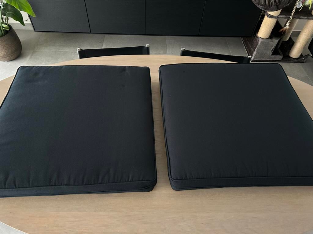 2 zwarte loungekussens nieuw, Ophalen, Nieuw, Overige materialen, Loungeset