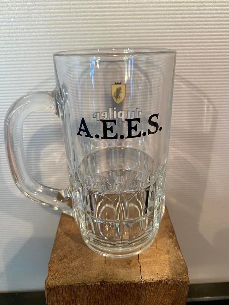 chope/verre de collection JUPILER   a.e.e.s    0,25 cl, Enlèvement ou Envoi, Utilisé, Chope(s), Jupiler