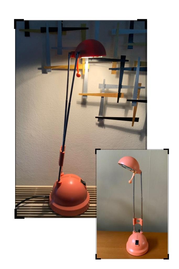 Lampe de bureau télescopique orange, Moins de 50 cm, Enlèvement ou Envoi, Métal, Vintage