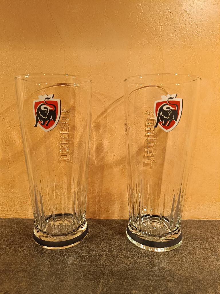 2 verres Jupiler Tauro, Enlèvement ou Envoi, Comme neuf, Verre ou Verres, Jupiler