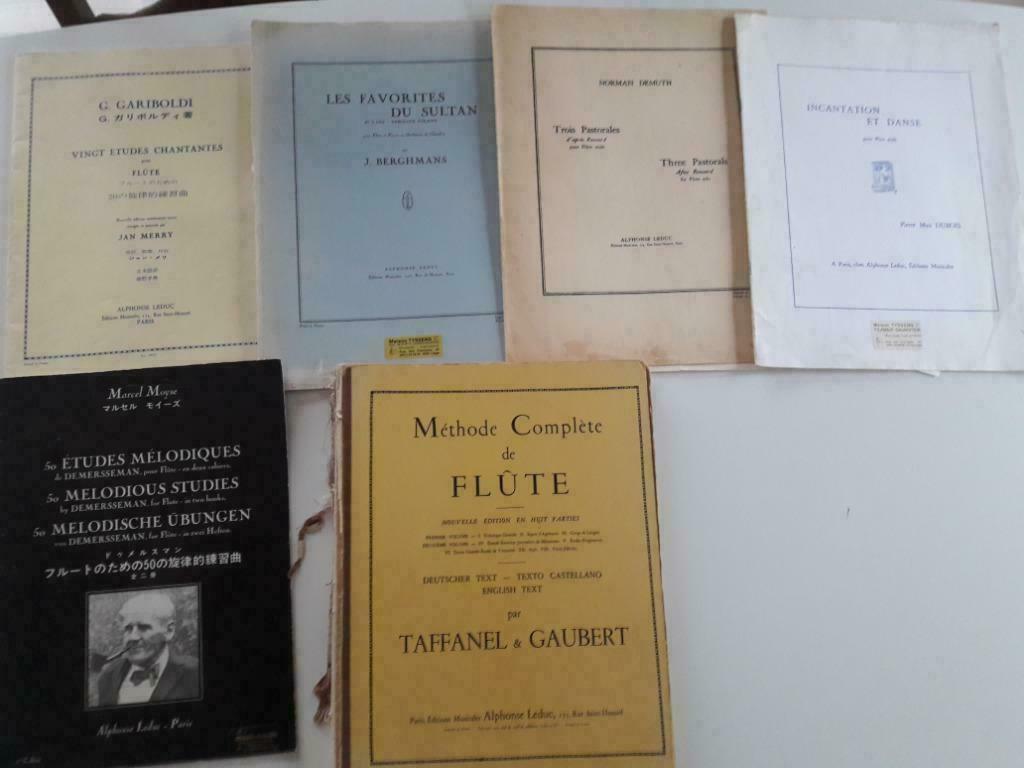 5 partitions de musique et 1 méthode complète de flûte, Enlèvement ou Envoi, Utilisé
