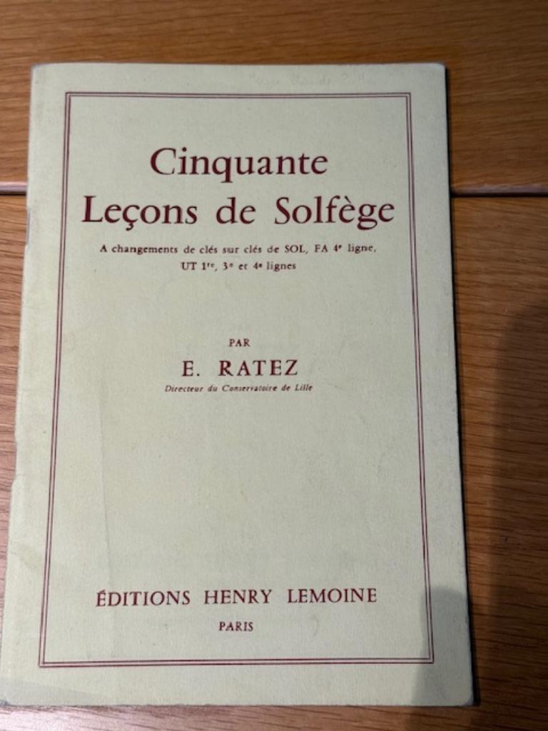 Cinquante leçons de solfège, Ratez, Enlèvement ou Envoi, Utilisé, Autres sujets/thèmes, Ratez