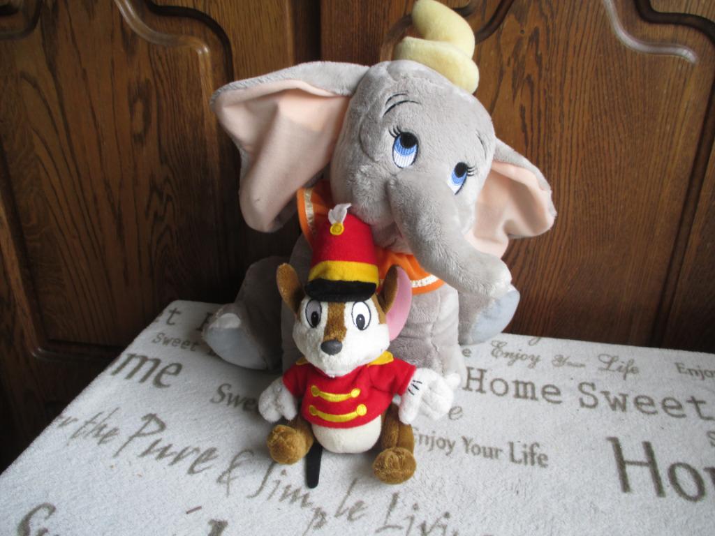 knuffel olifant dumbo en muis timothy disney, Ophalen of Verzenden, Bambi of Dumbo, Zo goed als nieuw, Knuffel