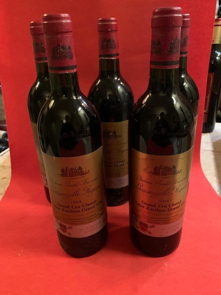 Chateau Lamarzelle-Figeac 1994 5 flessen Grand Cru Classe, Verzamelen, Wijnen, Frankrijk, Ophalen of Verzenden, Zo goed als nieuw
