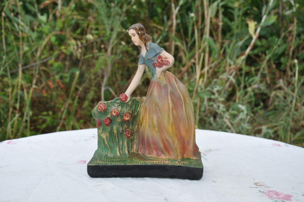 ancienne jardiniere platre jeune fille au fleurs, Antiquités & Art, Enlèvement ou Envoi