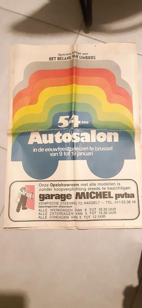 54e autosalon Krant speciale bijlage Het Belang Van Limburg, Ophalen of Verzenden, Krant