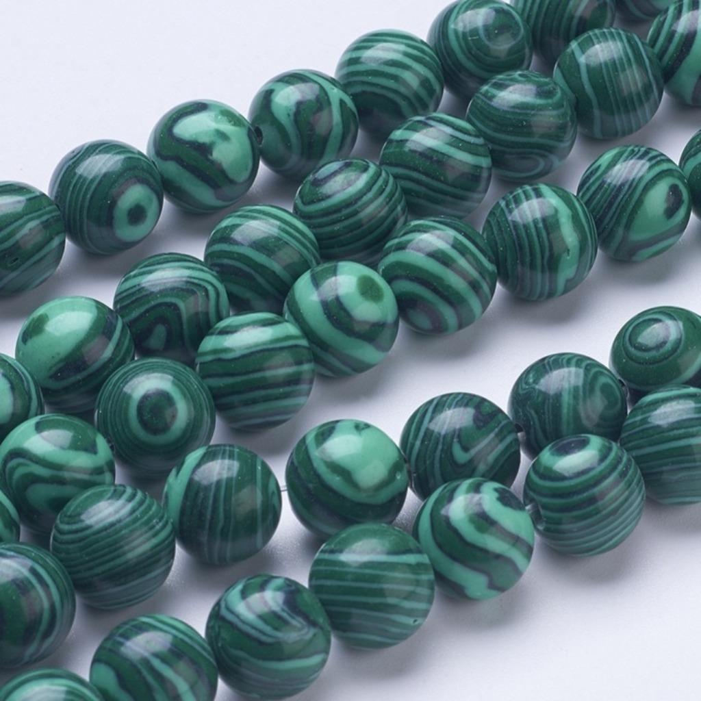 Vanaf € 3,25 Snoer malachiet 4, 6, 8 en 10 mm., Verzenden, Nieuw, Kraal