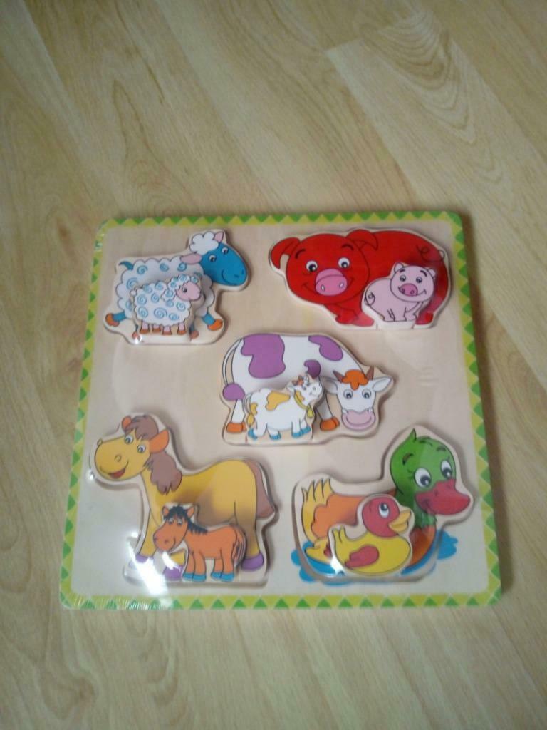 Puzzel dieren peuters, Kinderen en Baby's, Ophalen of Verzenden, Nieuw, Van hout