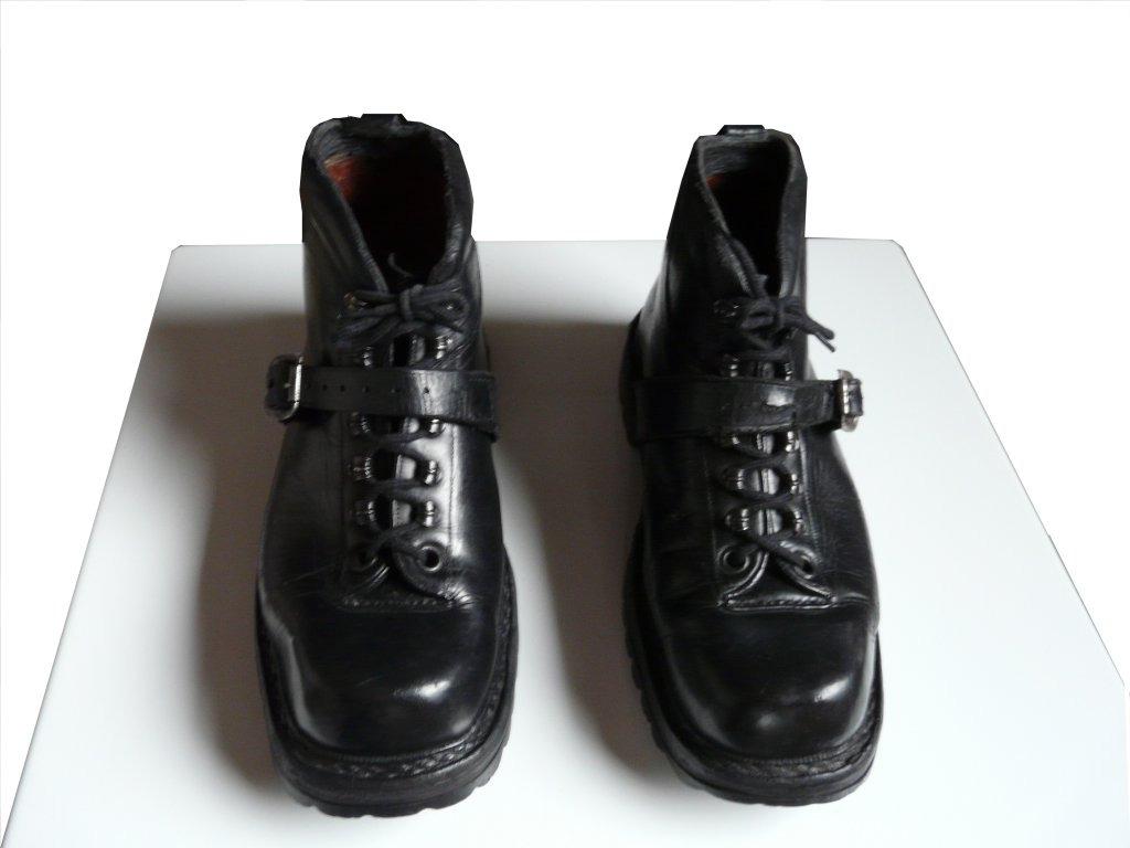 Vintage puur leren werklaarzen M40, Ophalen, Zwart, Werkschoenen, Gedragen