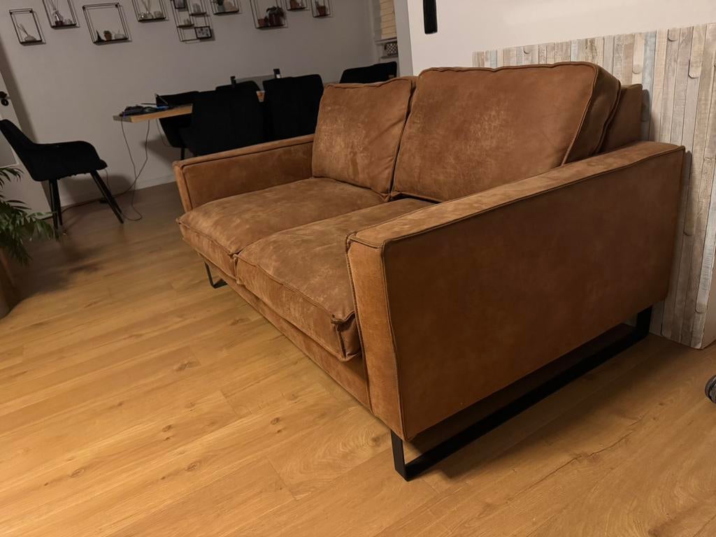Leren Zetel van buffaloleer 206cm x  95cm, Huis en Inrichting, Zetels | Zetels, Ophalen, Zo goed als nieuw