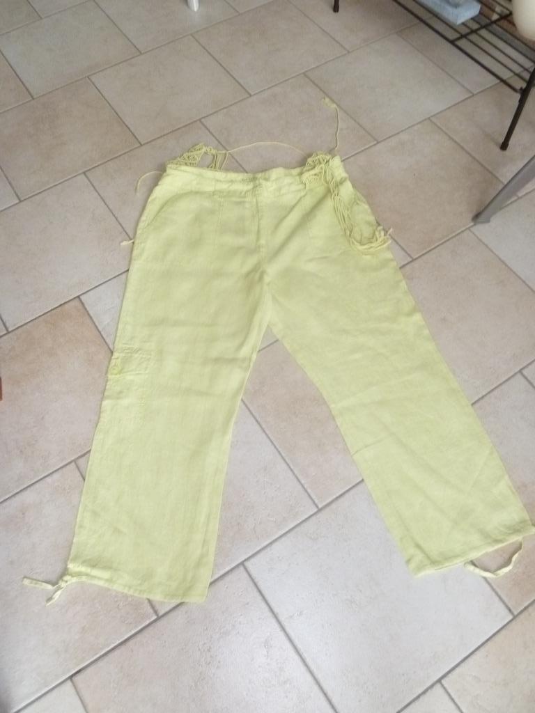 pantalon vert pastel en lin taille 46, Enlèvement ou Envoi, Neuf, Vert, Longs