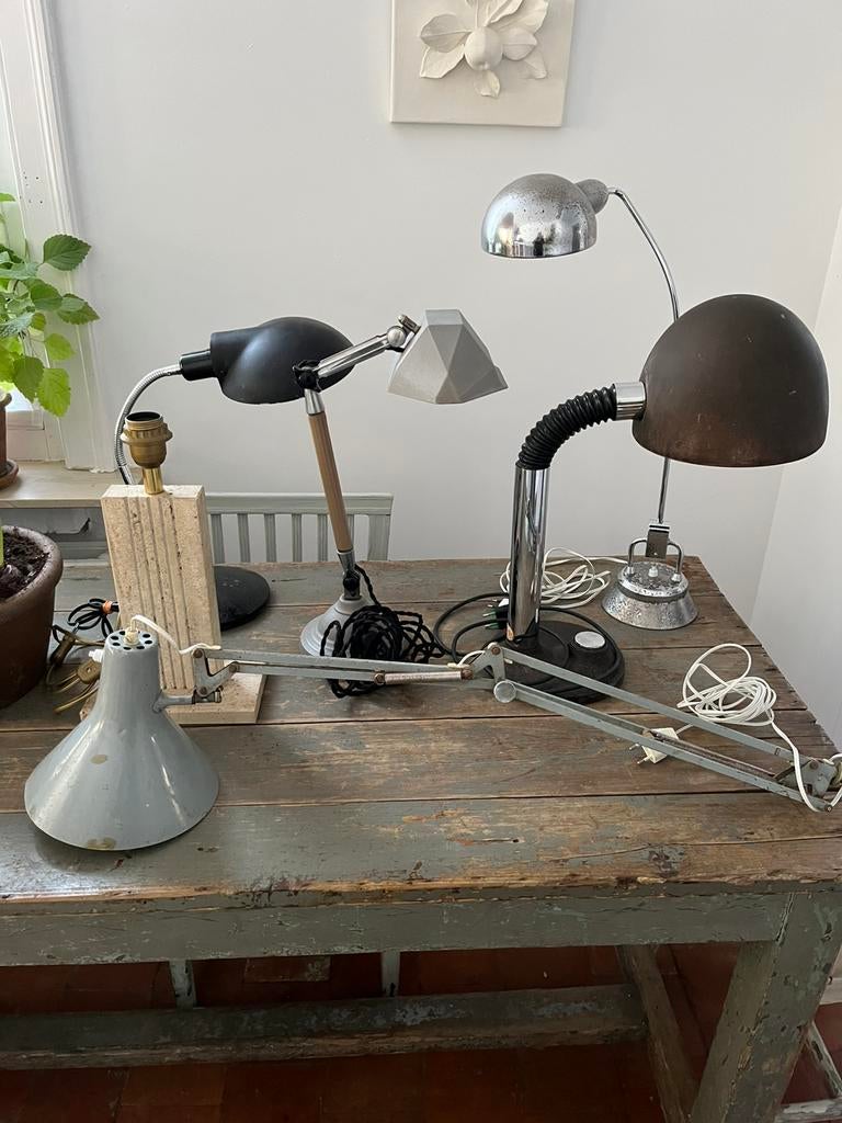 VINTAGE VERLICHTING LAMPEN PLAFOND WAND TAFEL BUREAU, Antiek en Kunst, Ophalen of Verzenden