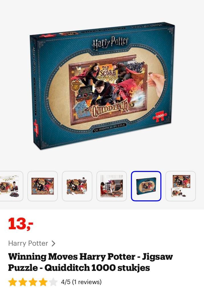 Quidditch Harry Potter puzzel 1000stuks, Enlèvement, Comme neuf