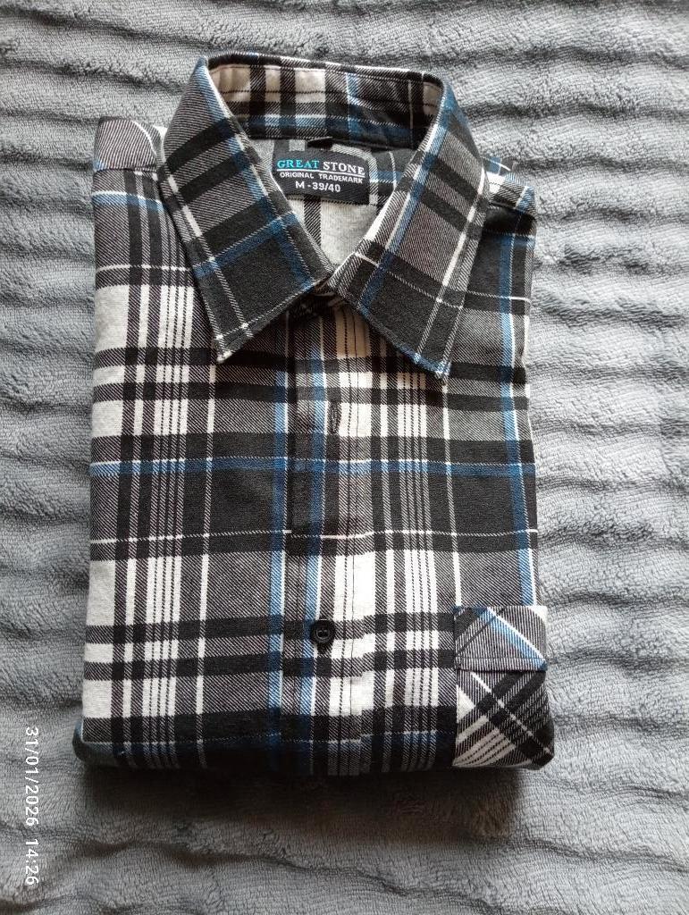 Neuf Chemise à carreaux homme, Ophalen, Zwart, Nieuw, Halswijdte 39/40 (M)