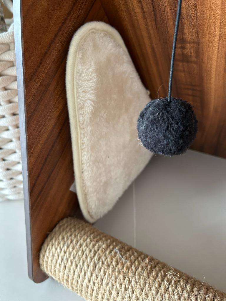 🐾 Mini-krabpaal houtlook – kattenplezier in designjasje 😺✨, Nieuw, Ophalen of Verzenden, Krabpaal, X