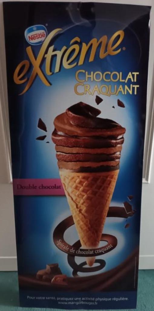 NESTLÉ METALEN RECLAMEBORD IJSCREME EXTRÊME, Verzamelen, Ophalen of Verzenden, Gebruikt, Reclamebord