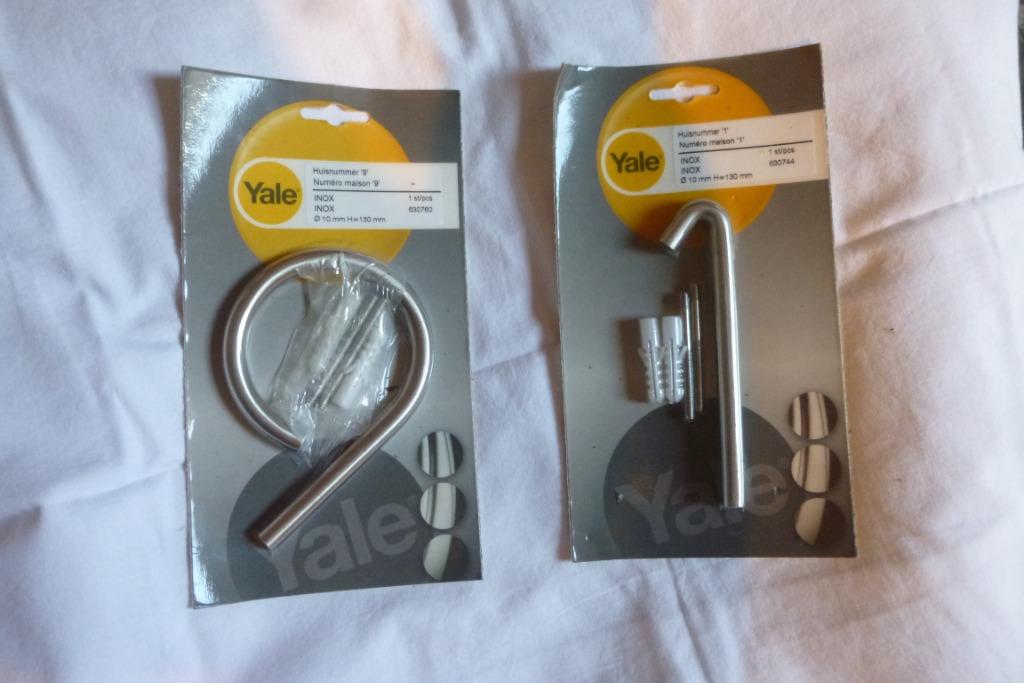 Numéro de maison Yale en acier inoxydable 1 et 9, Enlèvement ou Envoi, Neuf, Inox