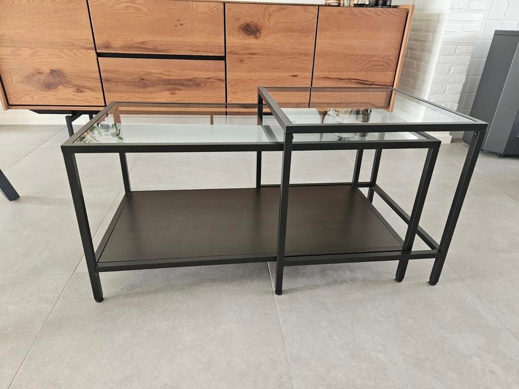 Salontafel, Ophalen, Zo goed als nieuw, Rechthoekig, Glas