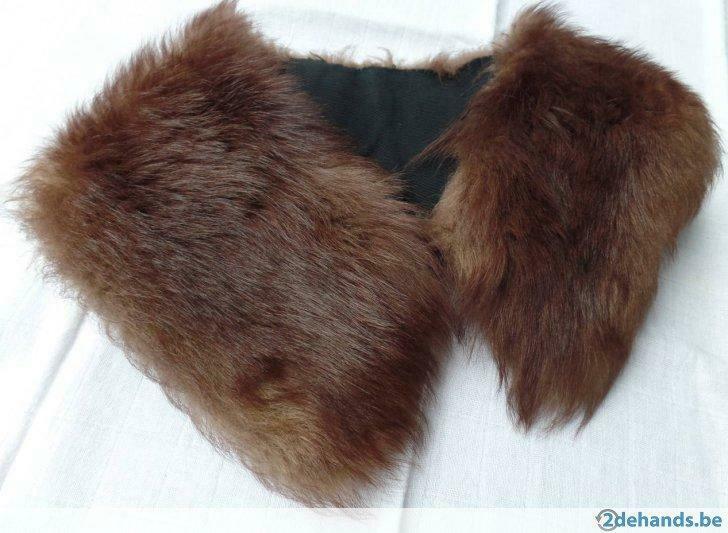 Pelskraag bruin, Handtassen en Accessoires, Overige Accessoires, Gebruikt, Ophalen