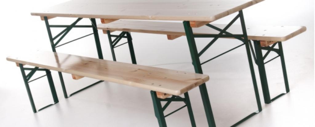 BIERTAFEL/PICKNICKTAFELSET - nieuw - 80cm x 220 cm, Huis en Inrichting, Tafels | Eettafels, Ophalen, Duitse biertafel, 50 tot 100 cm