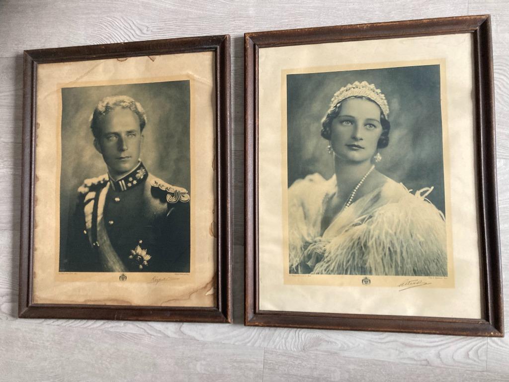 FOTO KONIGIN ASTRID EN KONING LEOPOLD III SCHOOLFOTO RETRO, Ophalen, Gebruikt