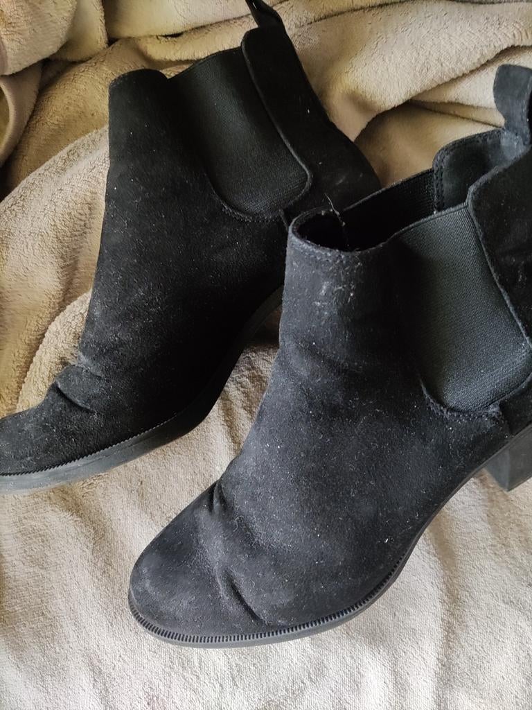 Enkellaarsjes in zwarte nubuck, maat 38, Ophalen of Verzenden, Zo goed als nieuw