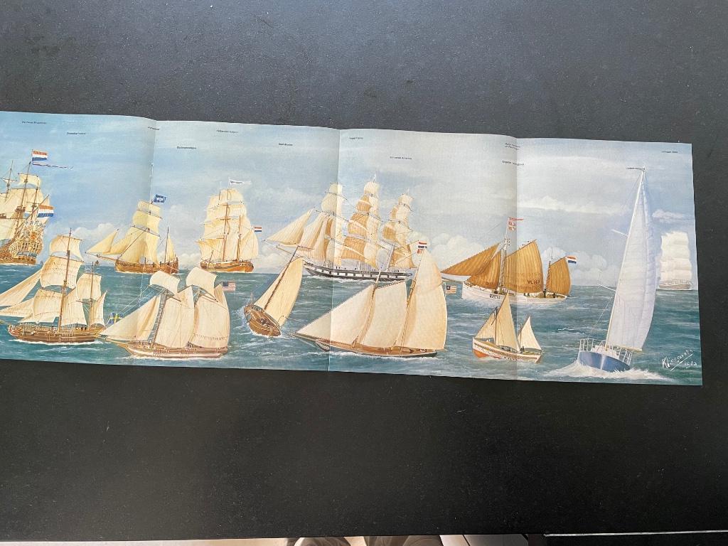 poster van 1980 met Nederlandse zeilschepen, zeilboten, Enlèvement ou Envoi, Comme neuf, Rectangulaire horizontal, Sport