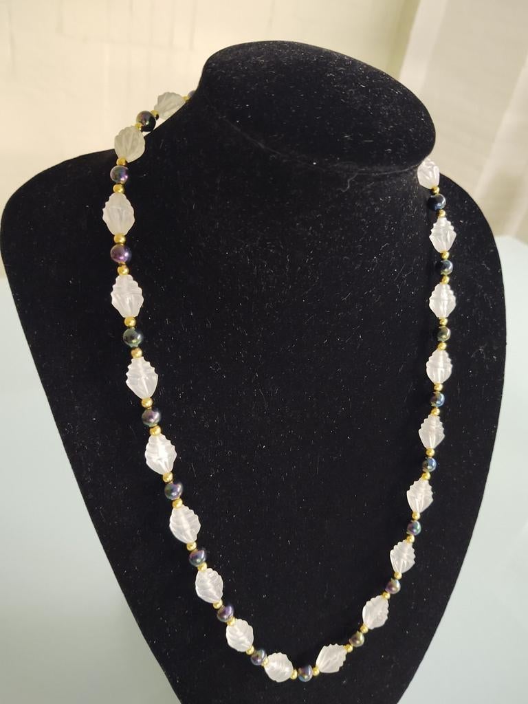 France gripoix glass beads ketting, Enlèvement ou Envoi, Utilisé, Blanc, Autres matériaux