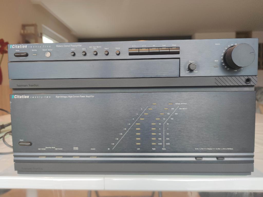 Harman Kardon Citation 22 & Citation 25 – Ampli  + Préampli, Enlèvement, Utilisé, Stéréo, 120 watts ou plus