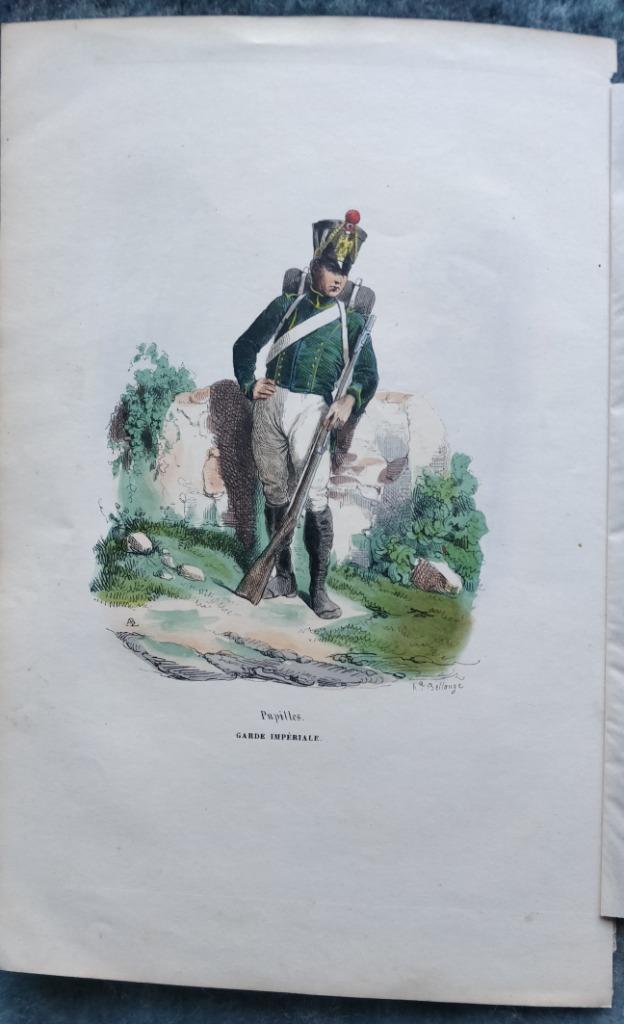 Gravure van een afdeling van de keizerlijke garde Napoleon 1, Ophalen of Verzenden, Landmacht, Foto of Poster