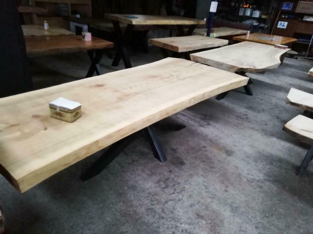BOOMSTAM TAFELS - Houten tafels,  Tafelbladen planken, Ophalen, 100 tot 150 cm, Eiken, Overige vormen