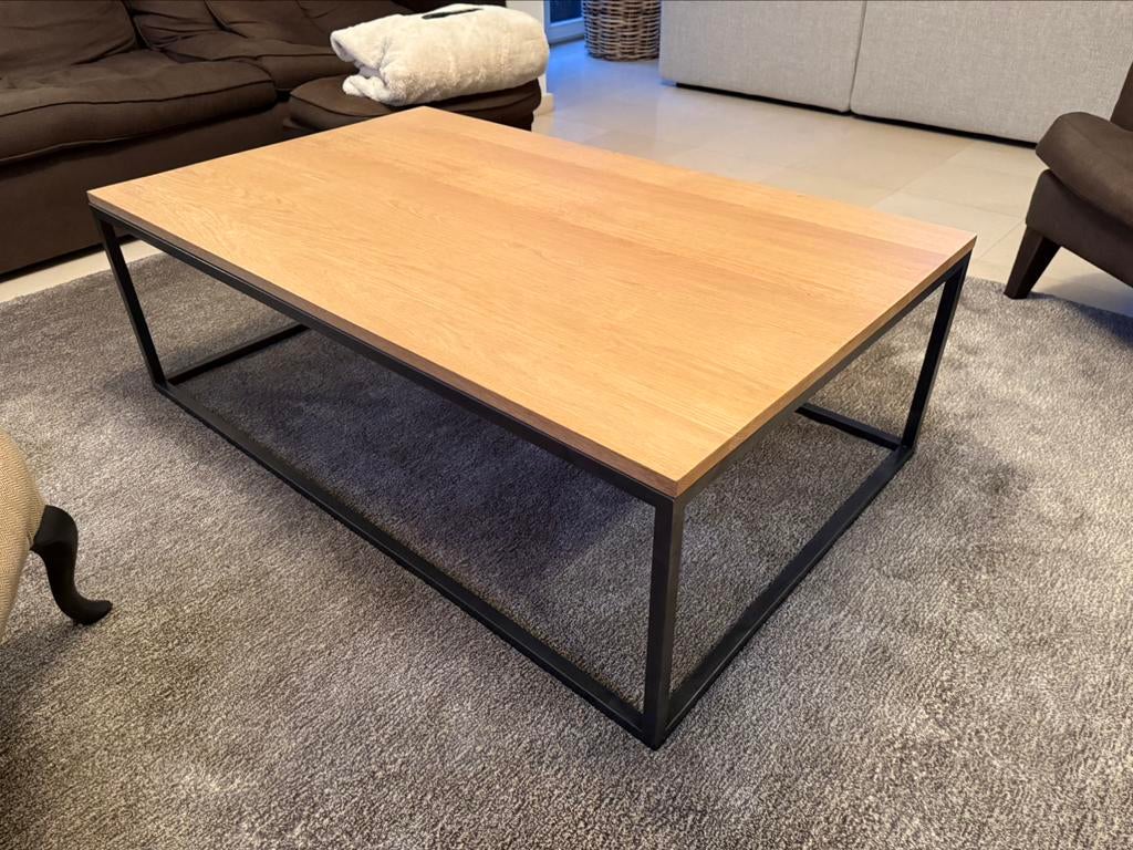 Landelijke salontafel met massief eiken blad, Enlèvement, Utilisé