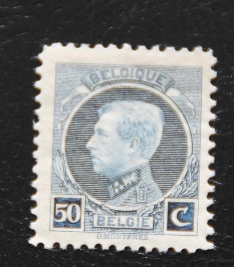 Postzegel België OBP 211* met spoor van scharnier, Ophalen of Verzenden, Spoor van plakker