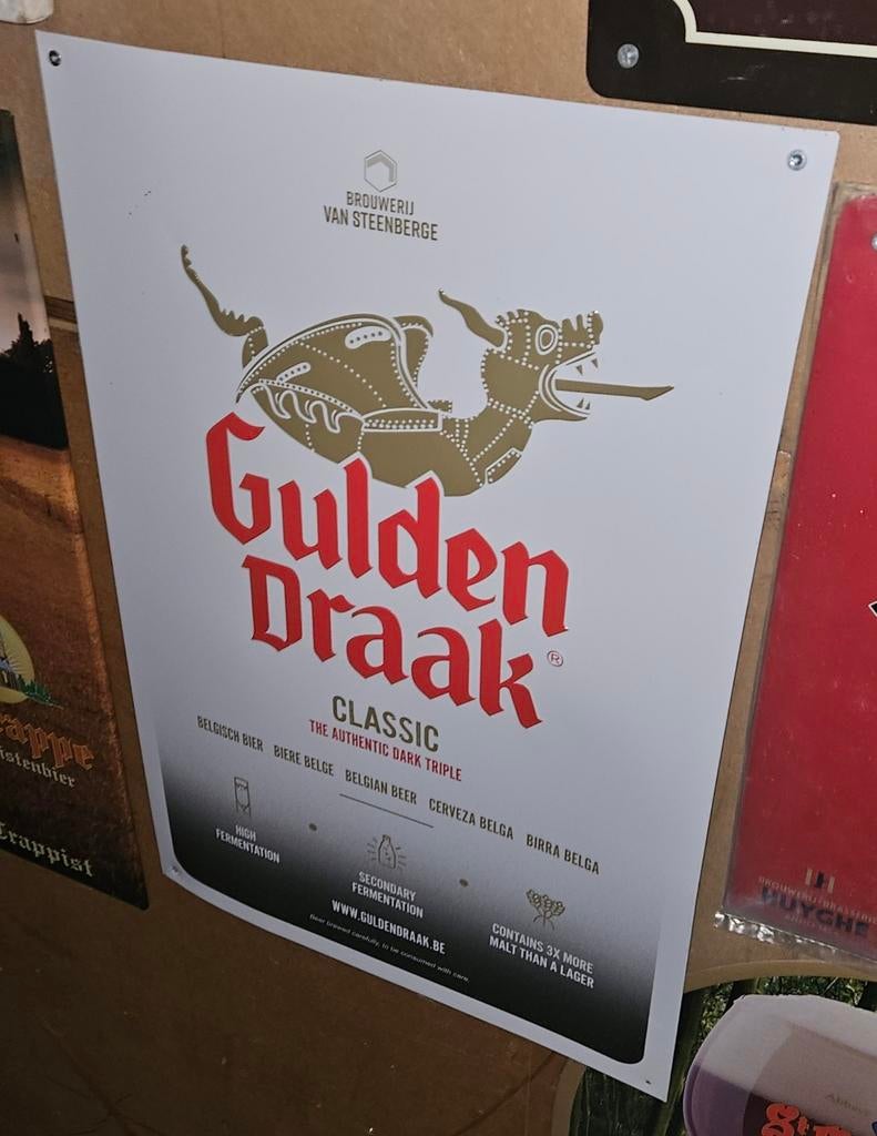 Panneau publicitaire classique Gulden Draak, Enlèvement ou Envoi, Comme neuf