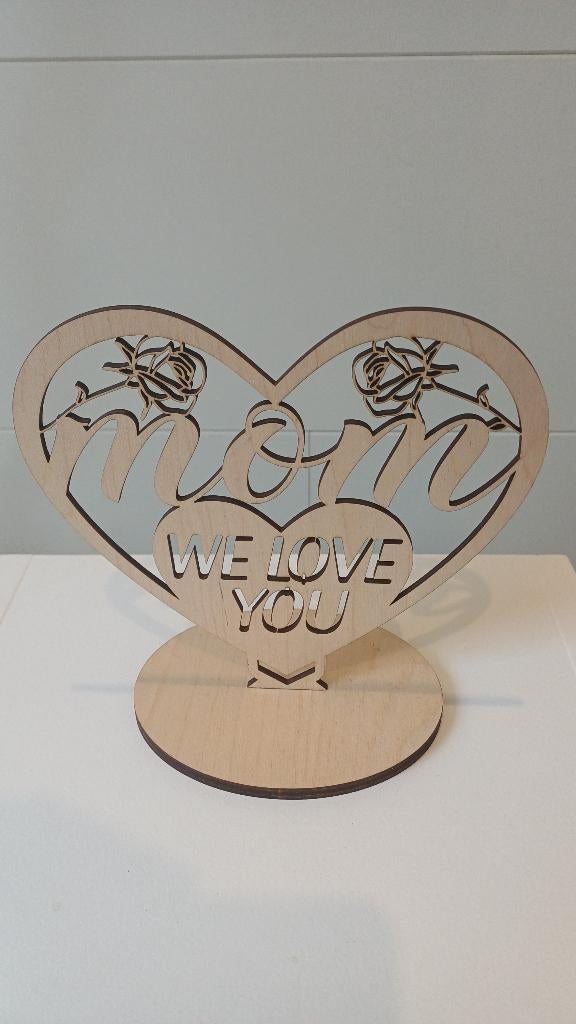 Coeur en bois sur pied « Mom we love you » nouveau Dernière, Enlèvement ou Envoi, Comme neuf