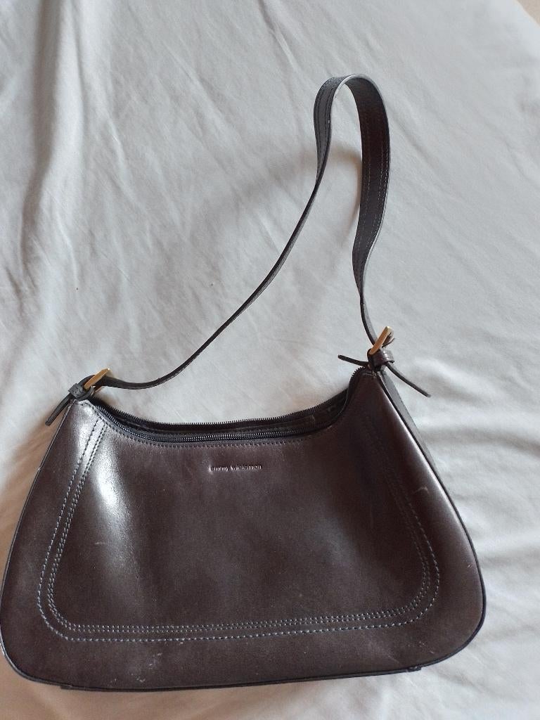 handtas moederdag vintage zwart leder Emmy Wieleman, Ophalen of Verzenden, Zo goed als nieuw, Zwart, Handtas