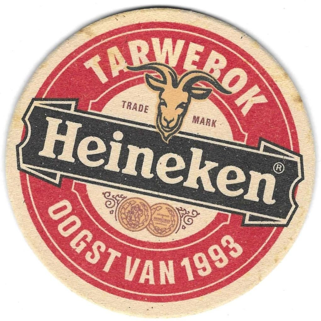bierviltje 1st Heineken tarwebok, Verzamelen, Biermerken, Verzenden, Heineken