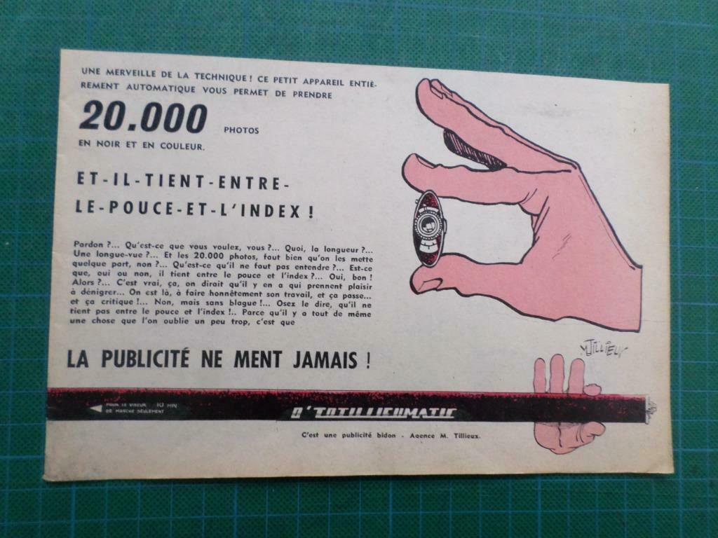 Tillieux - fausse publicité papier - 1966, Enlèvement ou Envoi, Autres personnages, Utilisé, Autres types